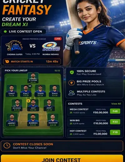Cric Live (cricket live line) fantasy cricket & matchday visual 3
